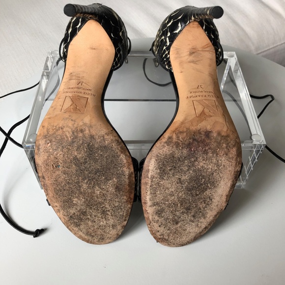 Reed Krakoff Natural Python Mesh Ankle-tie Sandals - Picture 7 of 8